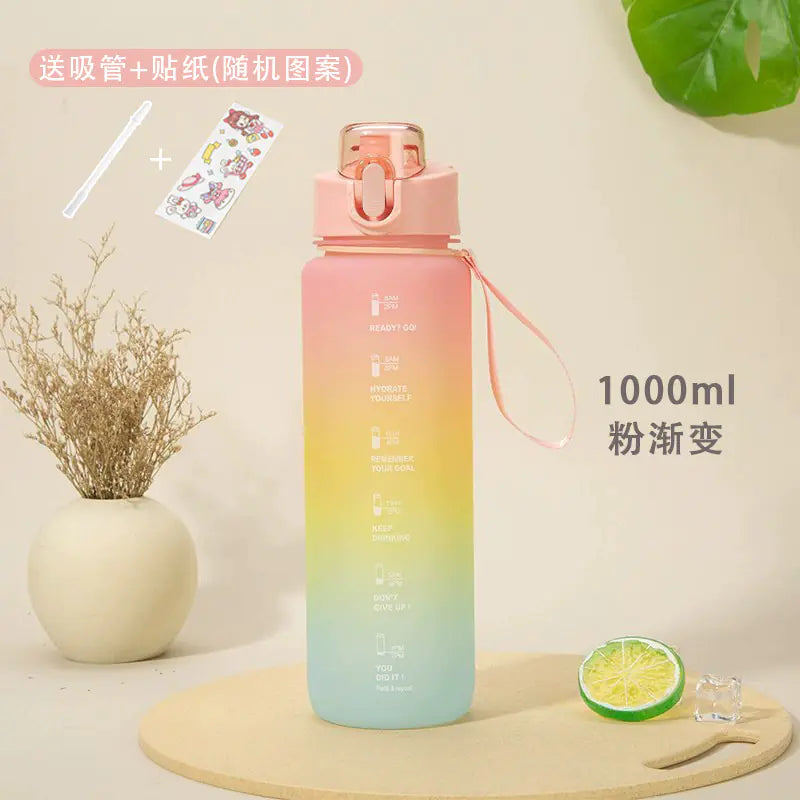 Three-Color Gradient Outdoor Sports Water Bottle
