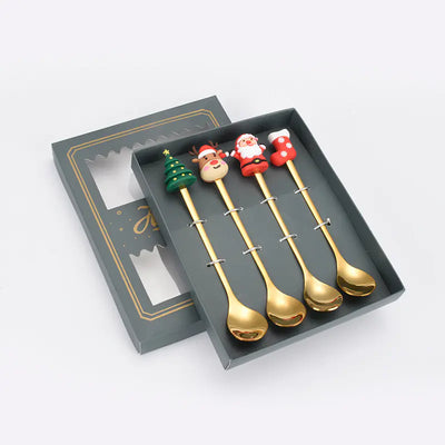 Stainless Steel Christmas Spoon Set with Forks