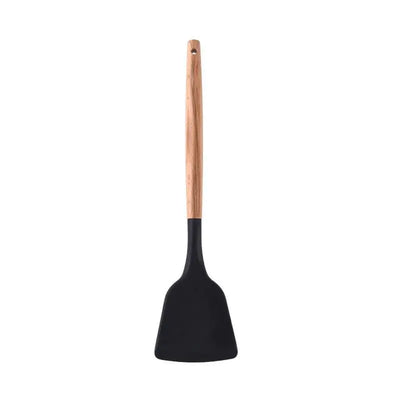 Silicone Spatula Set with Wooden Handle, Food Grade