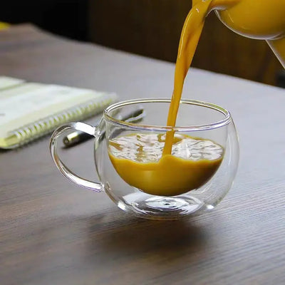 Creative Double-Wall Borosilicate Glass Coffee Mug - Lunqara 
