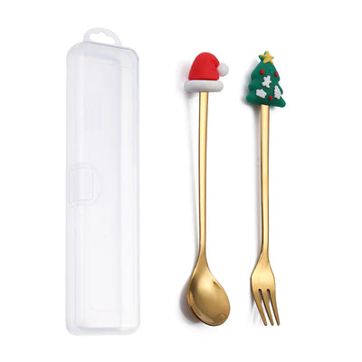 Stainless Steel Christmas Spoon Set with Forks