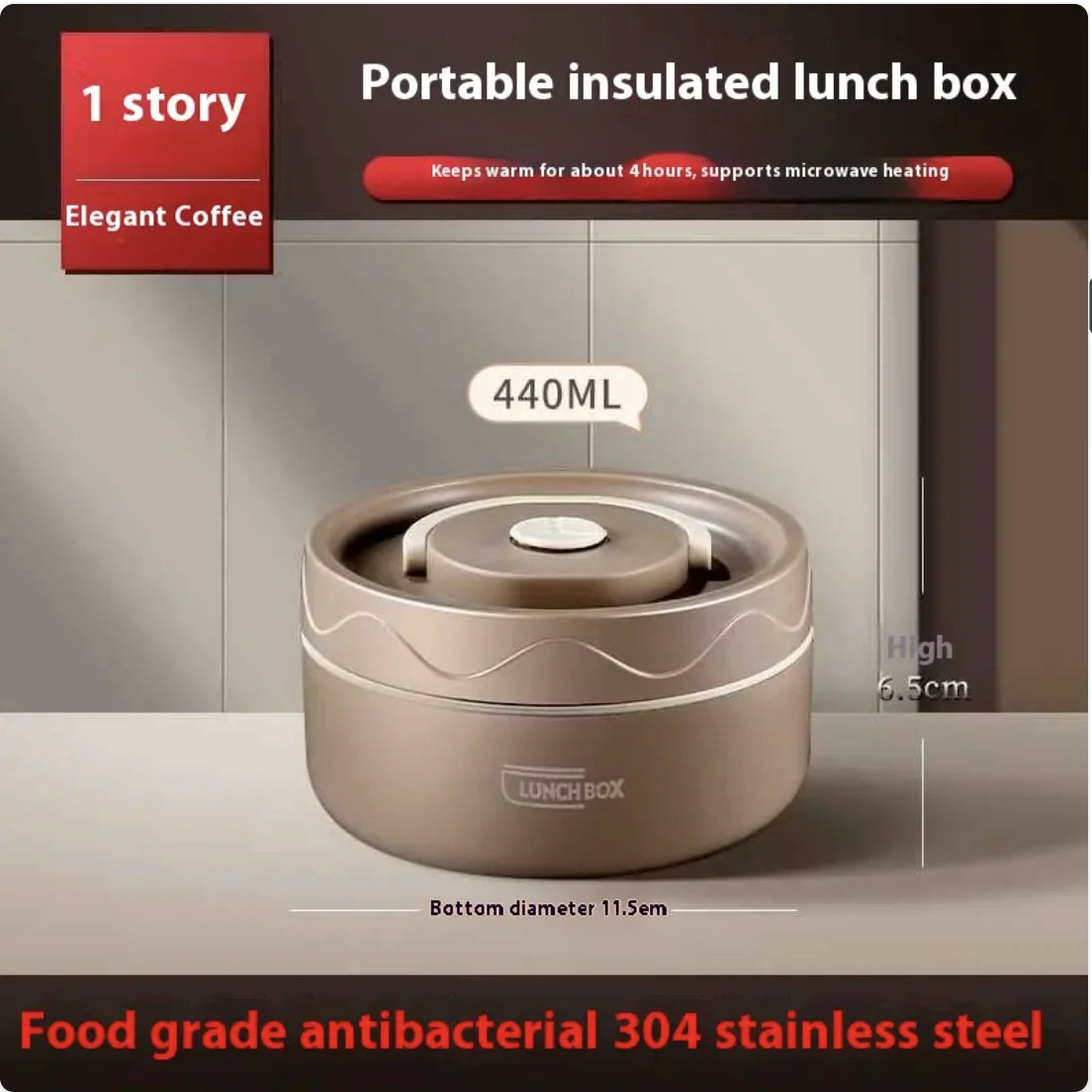 Extra-Long Insulated Stainless Steel Lunch Box