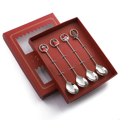 Cartoon Christmas Spoon Cutlery Set for Desserts - Lunqara