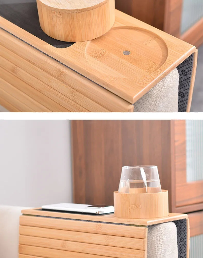 Bamboo Sofa Arm Rest Tray - Lunqara 