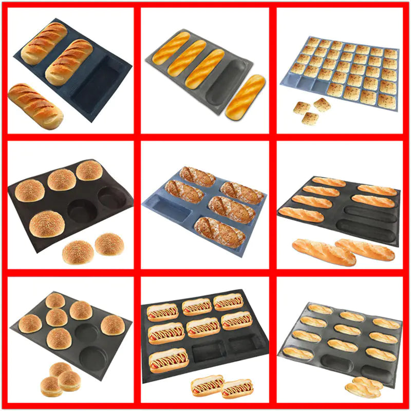 8-Cavity Round Burger Bread Silicone Mold, 44x32x4CM