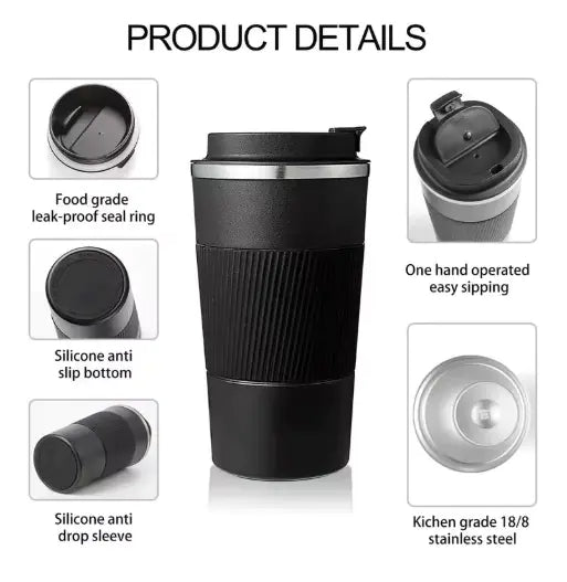 Stainless Steel Thermal Travel Mug - Lunqara 