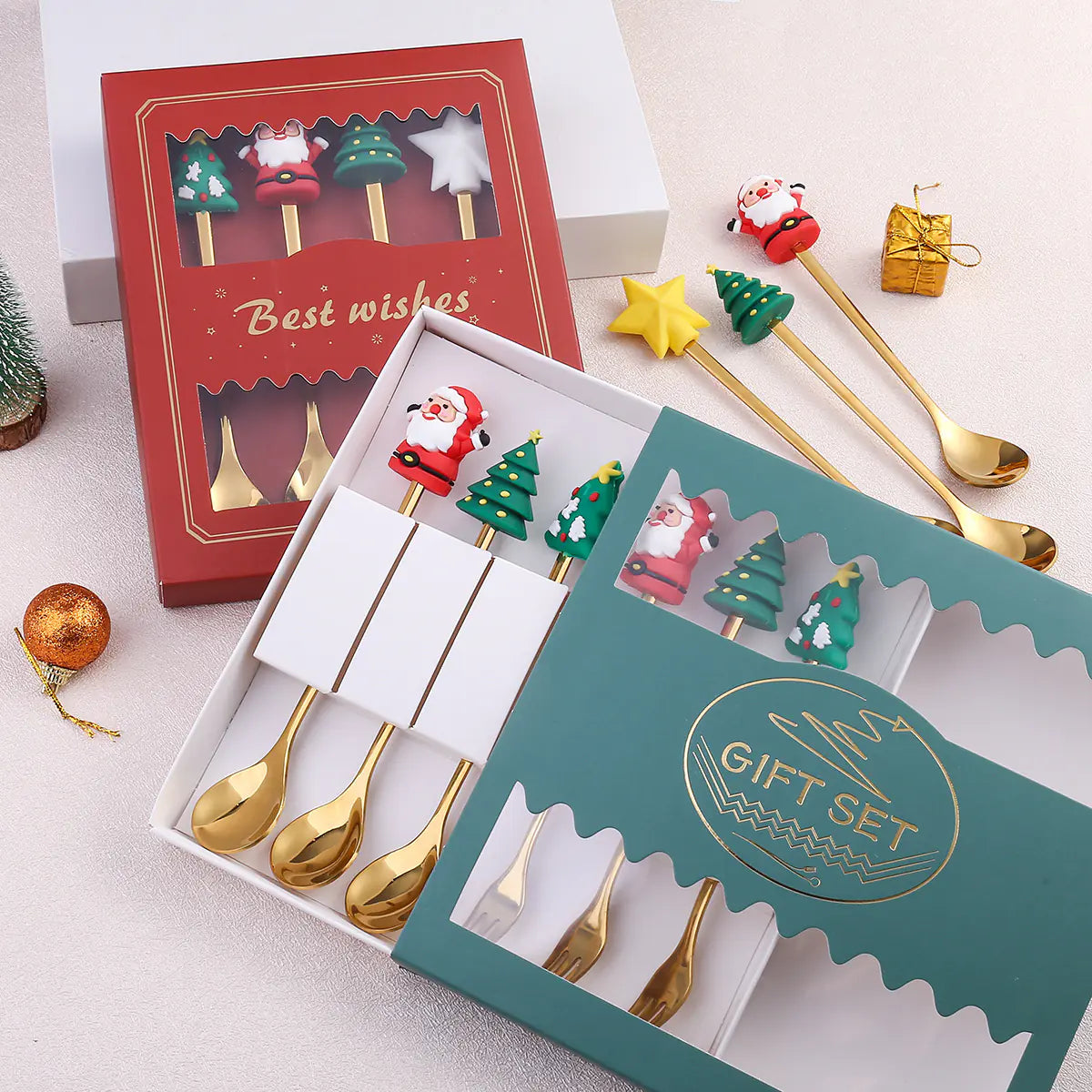 Cartoon Christmas Spoon Cutlery Set for Desserts