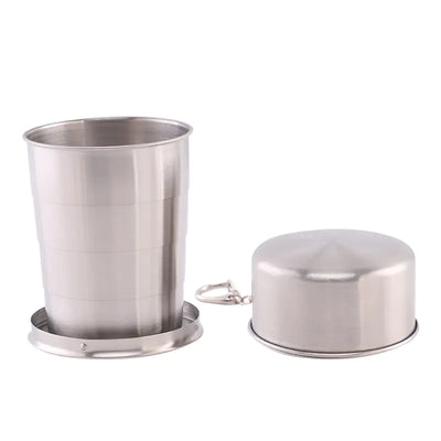 Stainless Steel Collapsible Travel Cup with Keyring