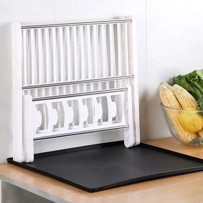 New Folding Kitchen Draining Rack for Utensil Storage - Lunqara 