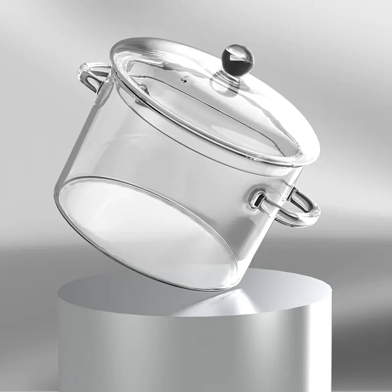 Glass Double-Handled Soup Pot with Electric Stove