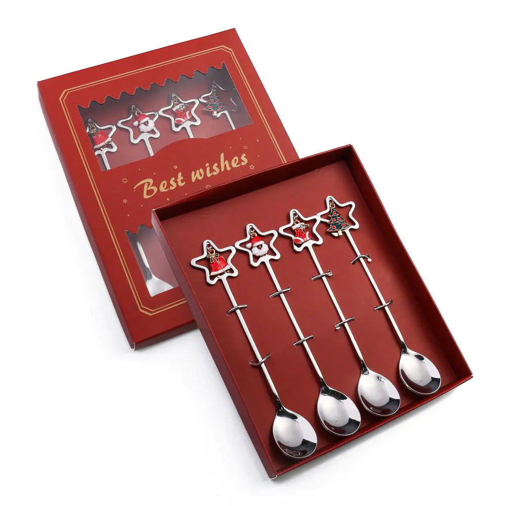 Cartoon Christmas Spoon Cutlery Set for Desserts