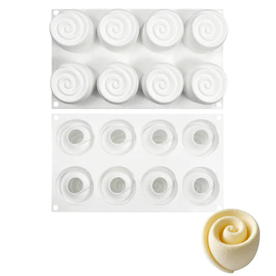 8 - Cavity Rose Silicone Mousse Mold for DIY Gifts - Lunqara