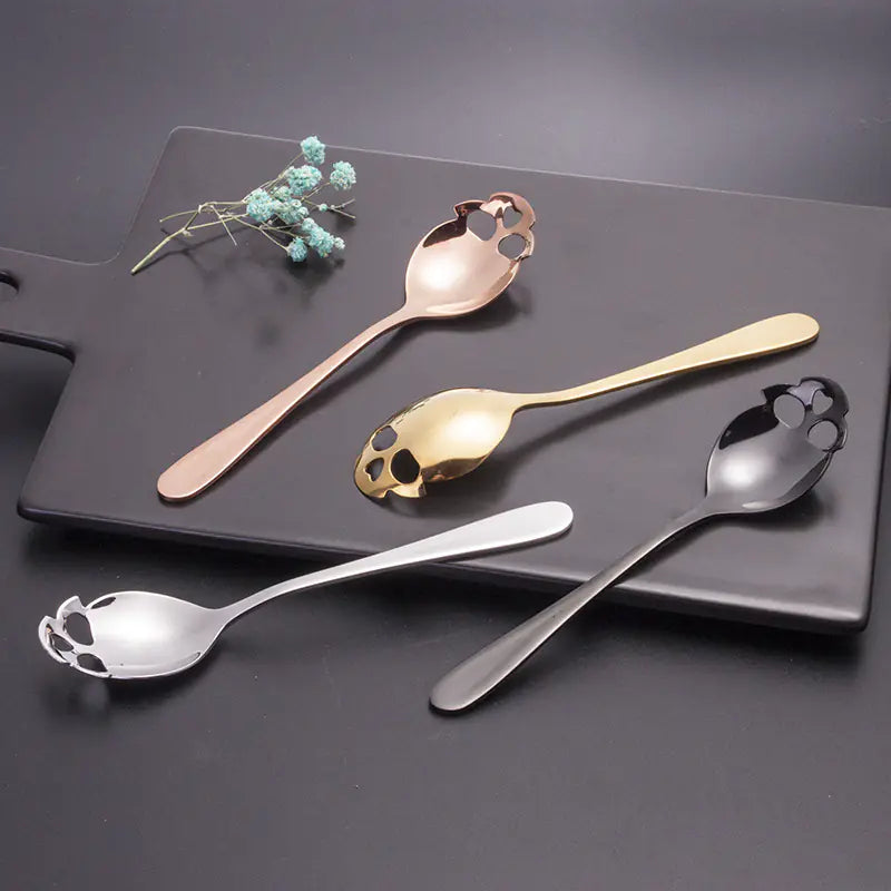 304 Stainless Steel Creative Skull Dessert Spoon Set