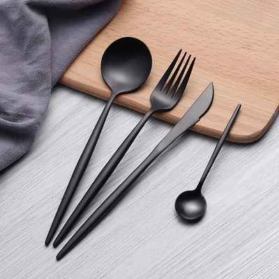 304 Stainless Steel Steak Knife and Fork Set (4 Pieces)