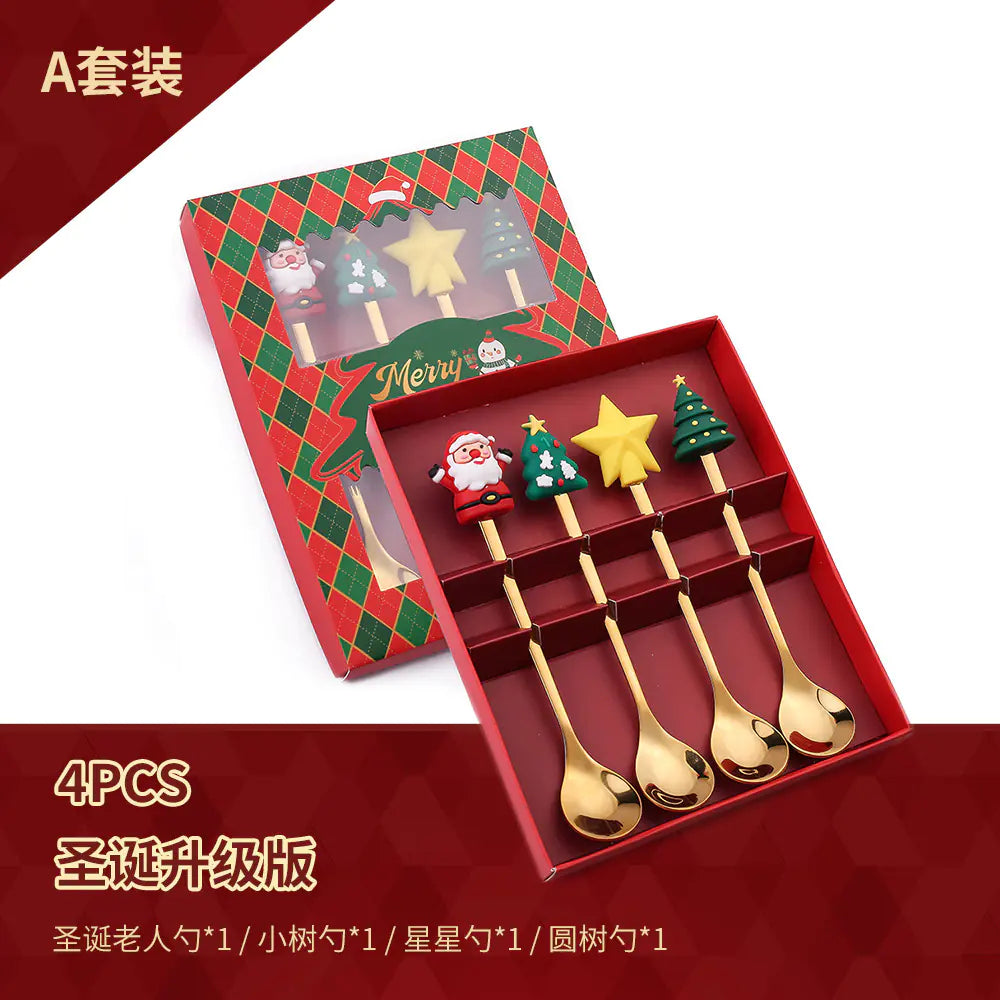 Stainless Steel Christmas Spoon Set with Forks