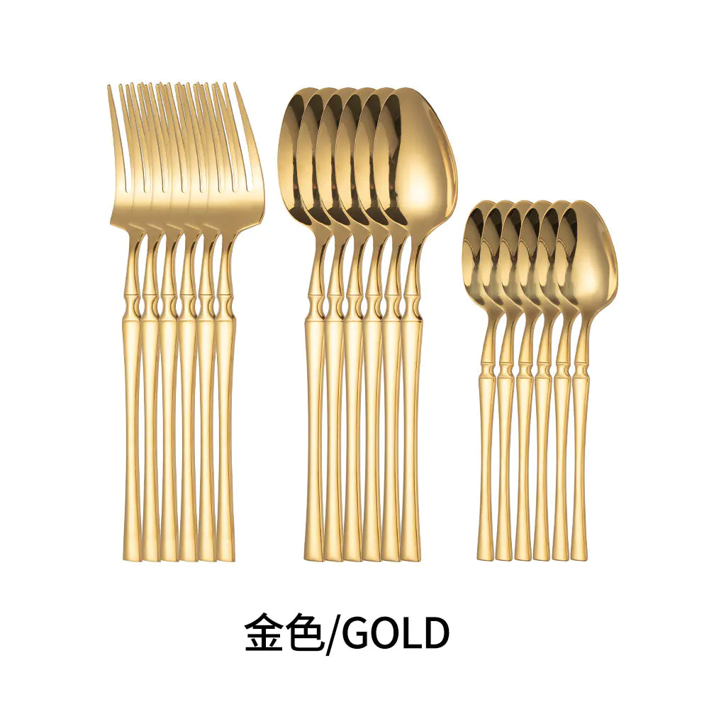 Titanium Coated Stainless Steel Cutlery Set for Dining