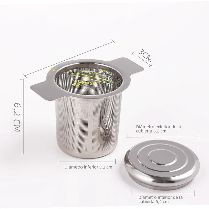 304 Stainless Steel Tea Strainer with Lid and Handle