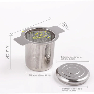 304 Stainless Steel Tea Strainer with Lid and Handle