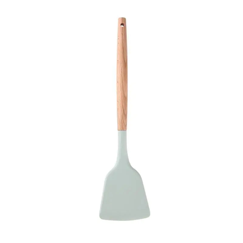 Silicone Spatula Set with Wooden Handle, Food Grade