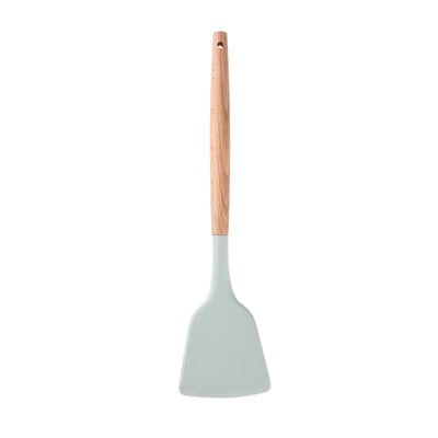 Silicone Spatula Set with Wooden Handle, Food Grade