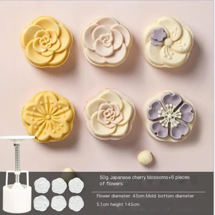 50g 3D Hibiscus Cherry Blossom Mooncake Mould