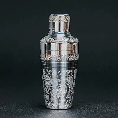 304 Stainless Steel Boston Cocktail Shaker with Design - Lunqara