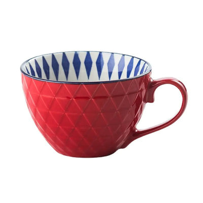 Artistic Ceramic Breakfast Mug - Large Capacity Cup - Lunqara