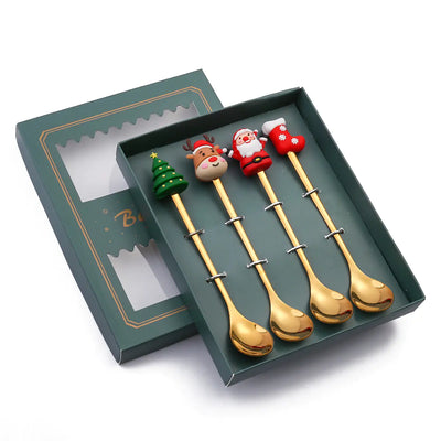 Cartoon Christmas Spoon Cutlery Set for Desserts