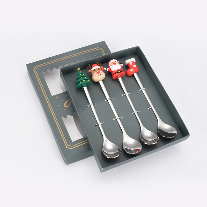 Stainless Steel Christmas Spoon Set with Forks