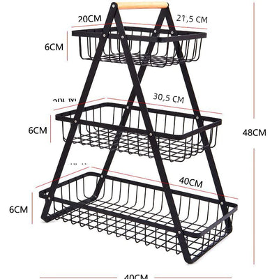 Nordic Style Removable Iron Fruit Basket for Kitchen Use - Lunqara 