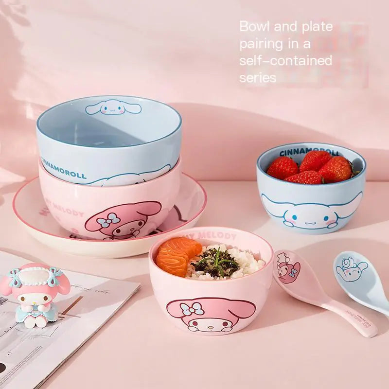 Sanrio Ceramic Dish Set for Home Use (Cute & Stylish)