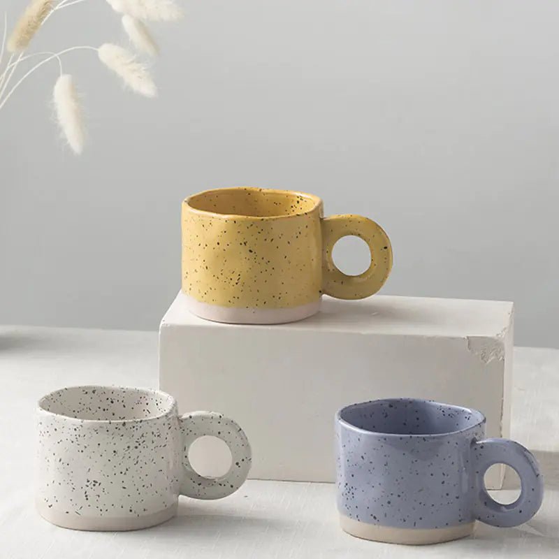 Korean Style Ink Splash Ceramic Mug for Coffee and Tea - Lunqara