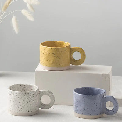 Korean Style Ink Splash Ceramic Mug for Coffee and Tea - Lunqara