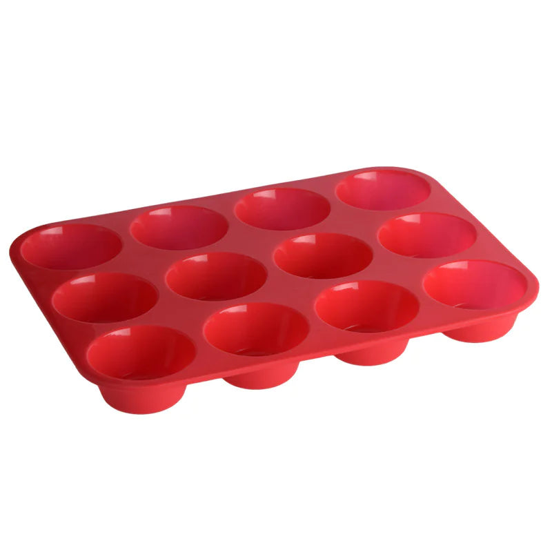 Thickened 12-Cavity Round Silicone Cake Mold
