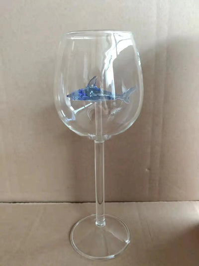 Creative Shark High Wine Glass with Octopus Design - Lunqara