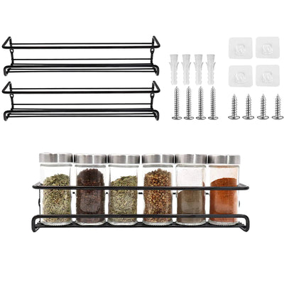 Iron Kitchen Seasoning Bottle Storage Rack Set - Lunqara 