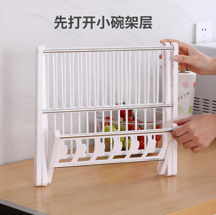 New Folding Kitchen Draining Rack for Utensil Storage - Lunqara 