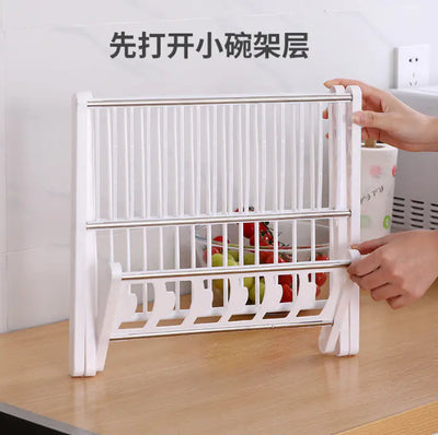 New Folding Kitchen Draining Rack for Utensil Storage - Lunqara 