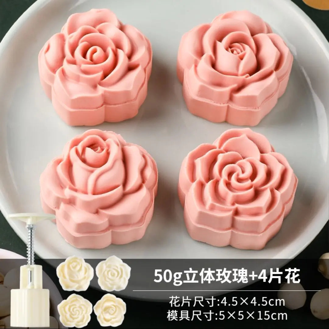 50g 3D Hibiscus Cherry Blossom Mooncake Mould