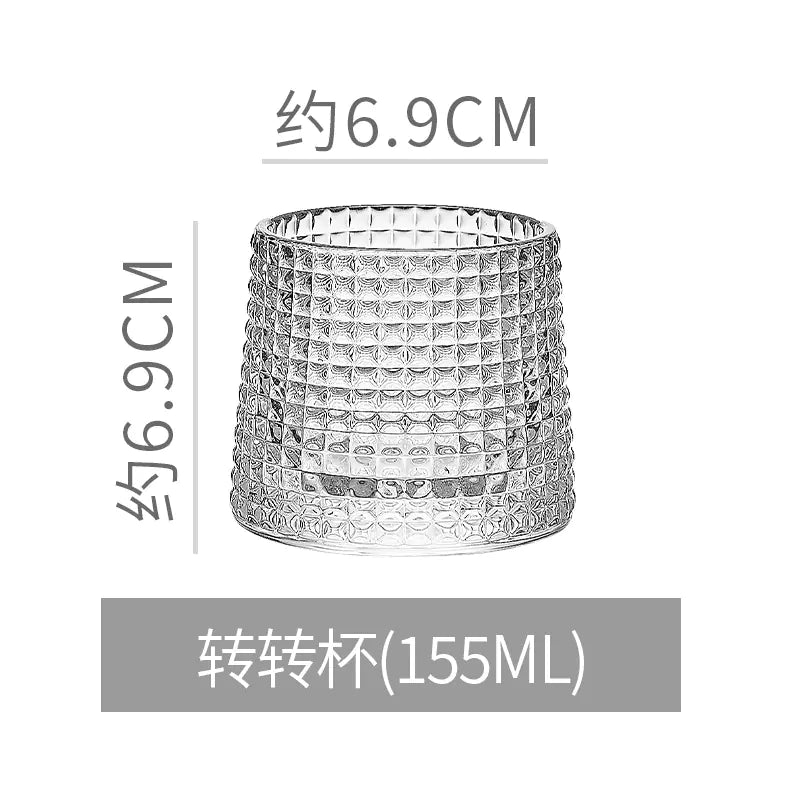 Creative Rotating Glass Cup for Whiskey and Coffee