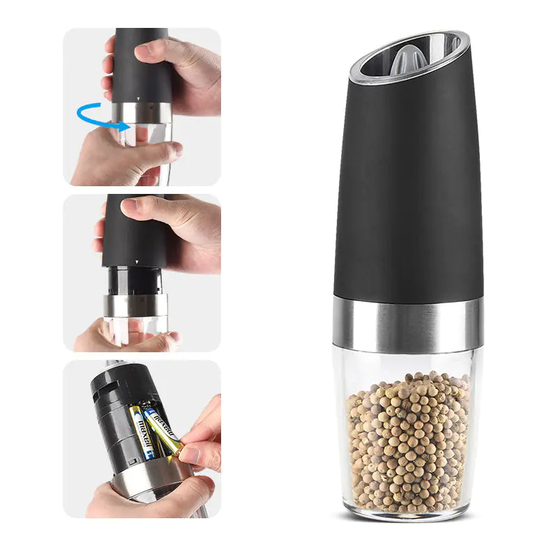 Electric Pepper Grinder with Gravity Sensor (Stainless Steel)