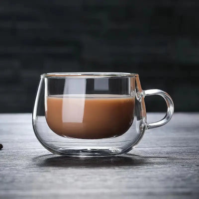 Creative Double-Wall Borosilicate Glass Coffee Mug - Lunqara 