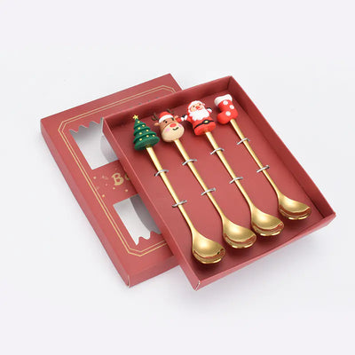 Stainless Steel Christmas Spoon Set with Forks