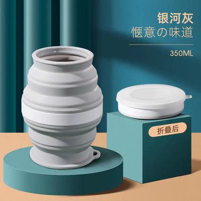 Portable Silicone Folding Travel Cup with Lid - Lunqara
