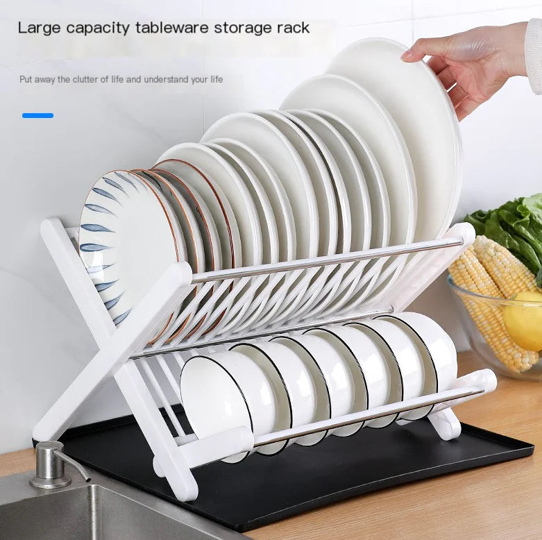 New Folding Kitchen Draining Rack for Utensil Storage - Lunqara 