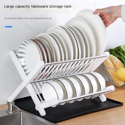 New Folding Kitchen Draining Rack for Utensil Storage - Lunqara 
