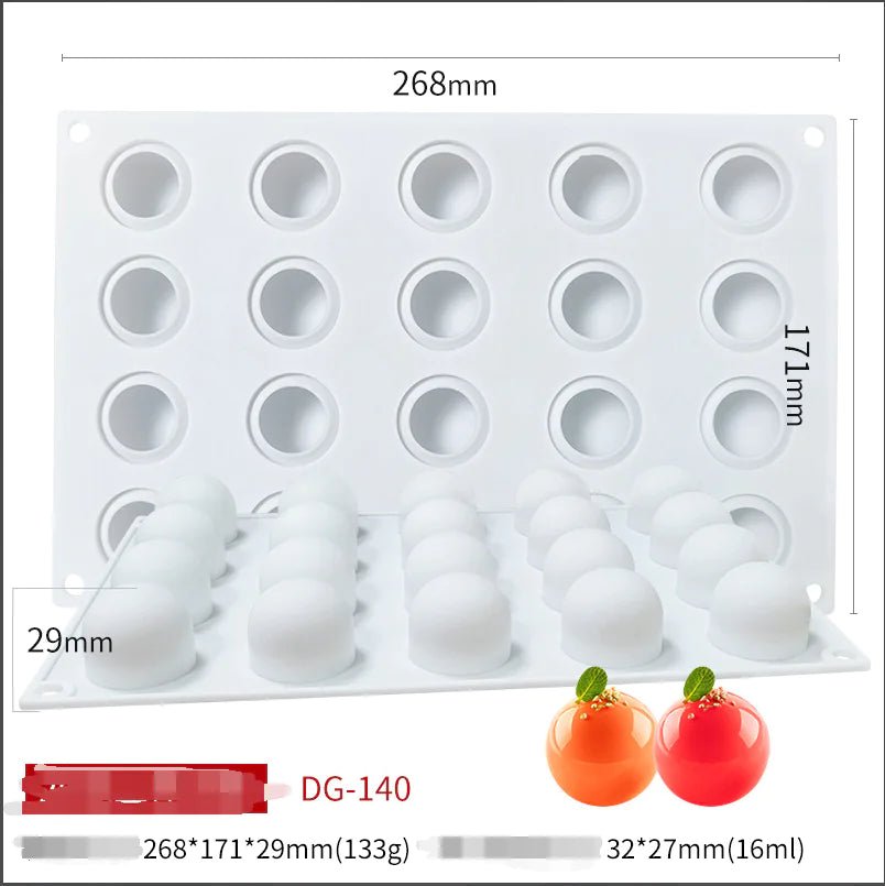 Silicone Mousse Cake Mold for French Desserts and Ice Cream - Lunqara