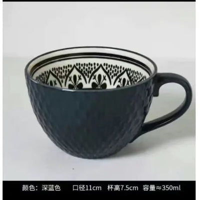 Artistic Ceramic Breakfast Mug - Large Capacity Cup - Lunqara