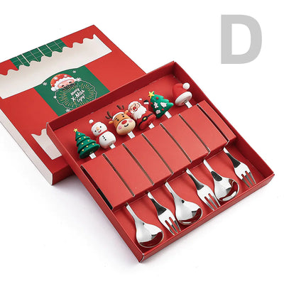 Stainless Steel Christmas Spoon Set with Forks