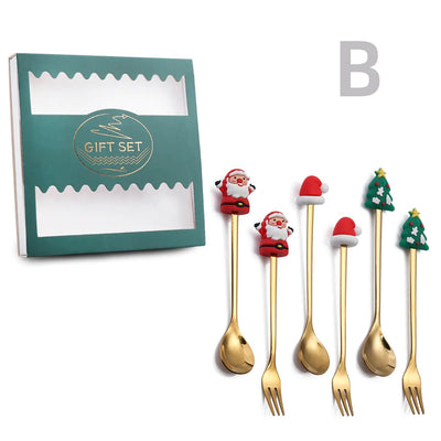 Cartoon Christmas Spoon Cutlery Set for Desserts - Lunqara